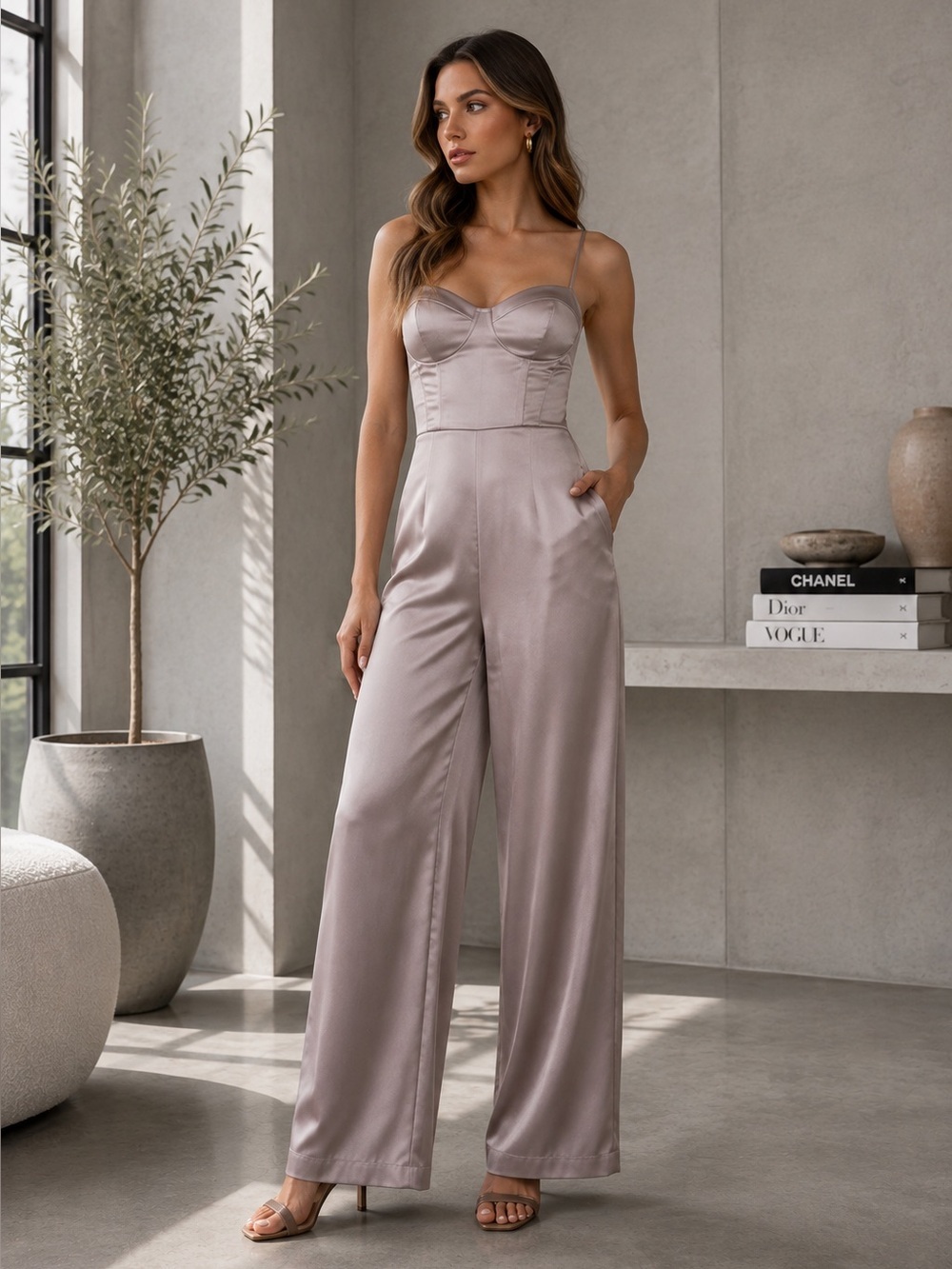 NEW ASTR satier bustier jumpsuit medium B1603